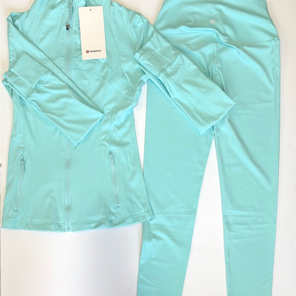 lululemon athletica Women's Aqua Leggings and Jacket Set